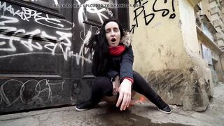 Crazy Girl Pissing In Street