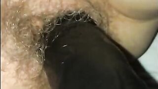 Wife with big black dildo