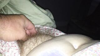 uncovering her soft hairy pussy & soft tit & nipple