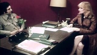 Blonde strips in front of doc and he fucks and cums on her leg