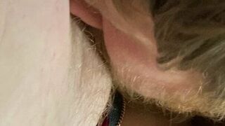 Unzipping her crotch with my teeth.