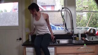 Tempting and beautiful babe Chastity rubs her hairy tight pussy until she orgasms