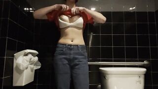 Waitress Makes Herself Cum In Restaurant Bathroom