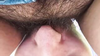 draining cunt juice from fat furry cunt