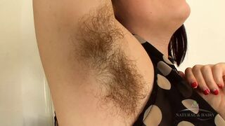 Very hairy pits and pussy babe Simone Delilah pussy rubbing masturbation