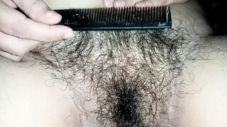 Combing My Hairy Pussy