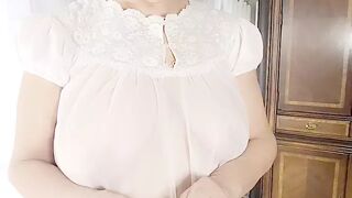 Masturbating my mature hairy pussy to soak panty going to a new home, to Mr. D, with my pussy juice.