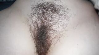 More  Hairy Wife Bushy Cunt Resting in Bed Pussy